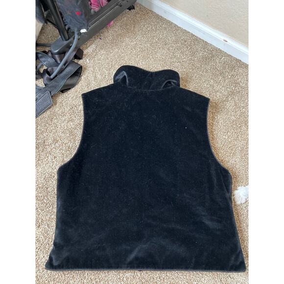 Skea Paris Vail vest velour velvet embroidered flowers black Vintage Unique SZ M - Picture 12 of 12